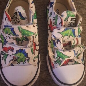 Converse Kids Dinosaur Print Shoes - Green, Red, Blue